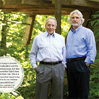 Pagespread photograph of Jeffry Cadorette and Bill Strine